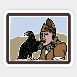 Mongolian Falconer Sticker